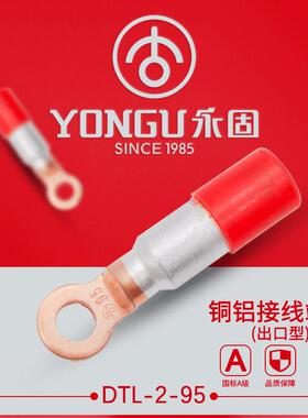 铜铝线鼻子DTL-2-16-70-95-120-240铝合金导线用铜铝过渡裸端子