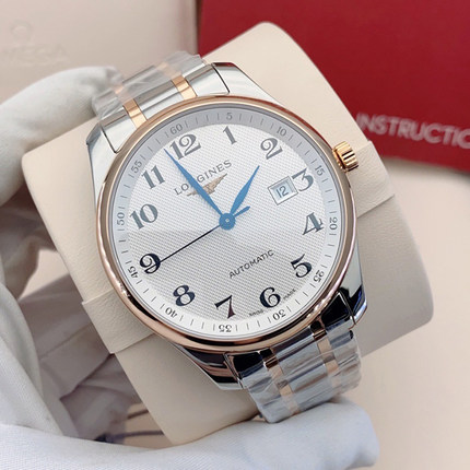 全套新款【9.8新】浪琴名匠钢18K金自动机械表男表L2.893.5.79.7