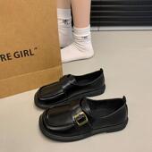 女2026新款 春季 英伦风小皮鞋 乐福鞋 一脚蹬单鞋 子平底皮带0128w