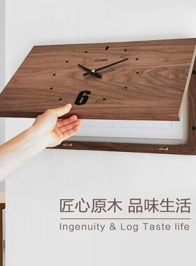 xt黑桃胡桃木电F76M898T表箱装饰画遮挡上翻盖时y钟胡遮电箱箱的