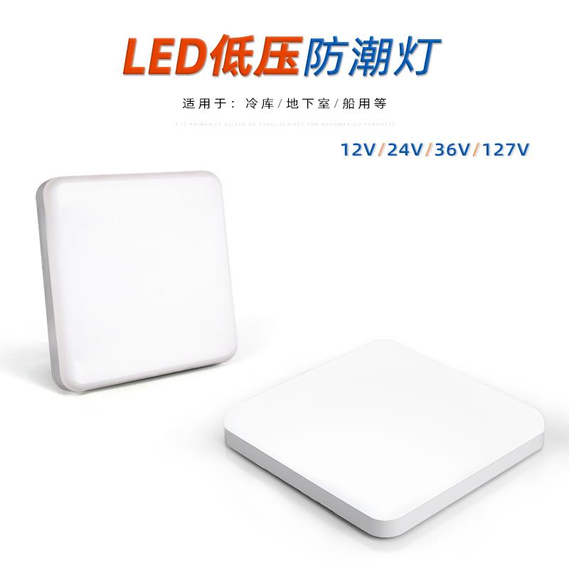 12V24V36V127Vled防潮灯交流低压直流吸顶灯工地照明平板灯110V