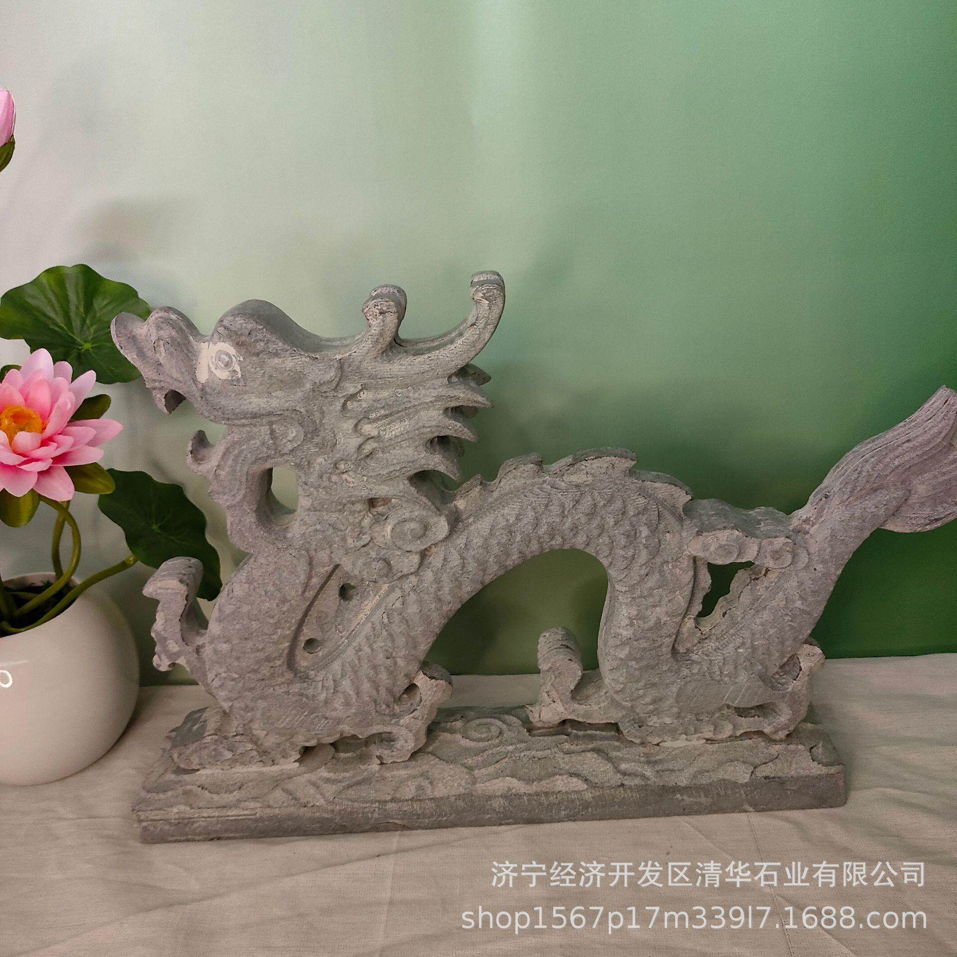 龙摆件青石石雕立体龙雕塑圆雕十二生肖动物雕塑摆件款式来图可定