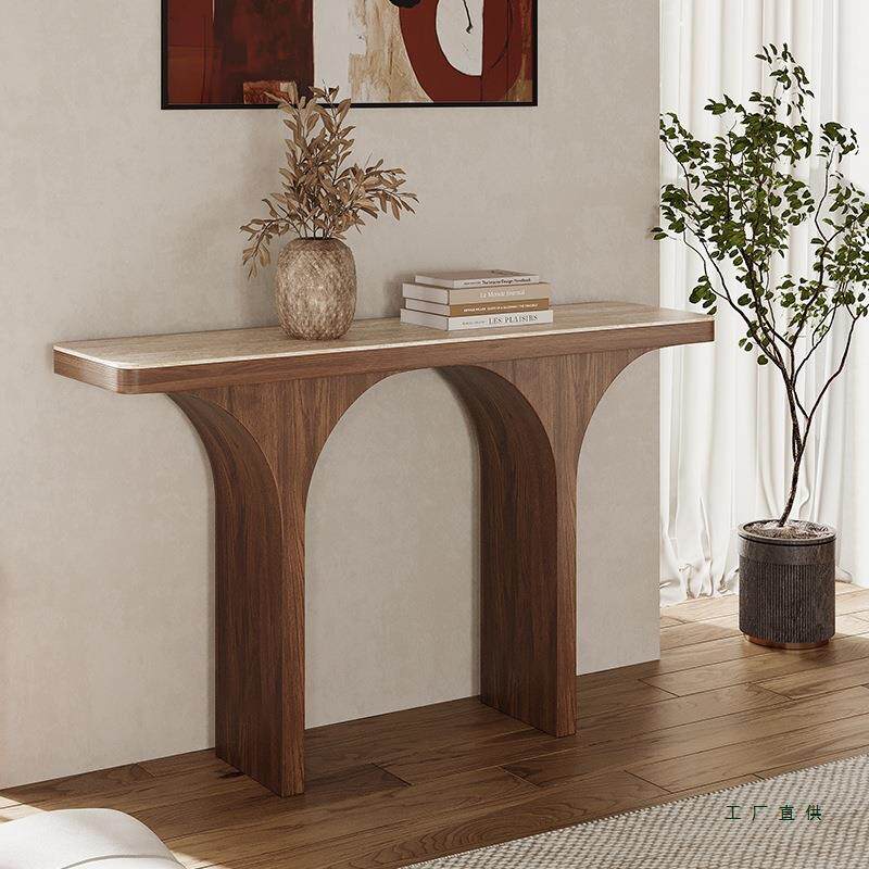 侘寂风复古玄关桌客厅家用靠墙极窄置物桌设计师民宿创意长条案台