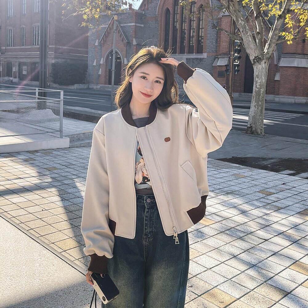 棒球服外套女春秋2026年新款美式街头小个子短款百搭休闲撞色夹克