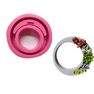 BK2015 混凝土水泥多肉花盆硅胶模具 花环创意造型家居摆件礼品模