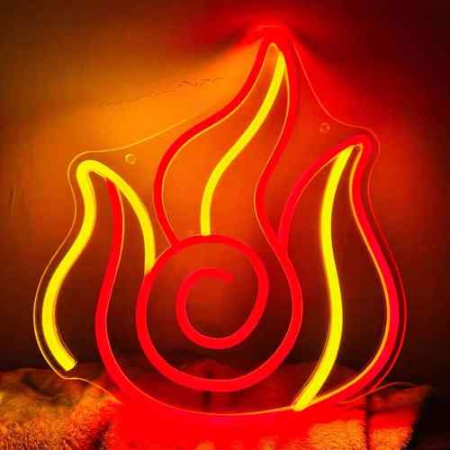 亚克板l霓虹灯ed灯外氛围灯户室内力造型灯火焰款发HXL光字火焰灯