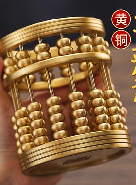 纯铜算盘铜笔筒家用室内文房四宝办公用品创意珠算笔筒摆件礼品