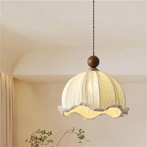 复古风法式卧室花纹中古餐厅吧台南洋实木浪漫房间主灯具布艺吊灯