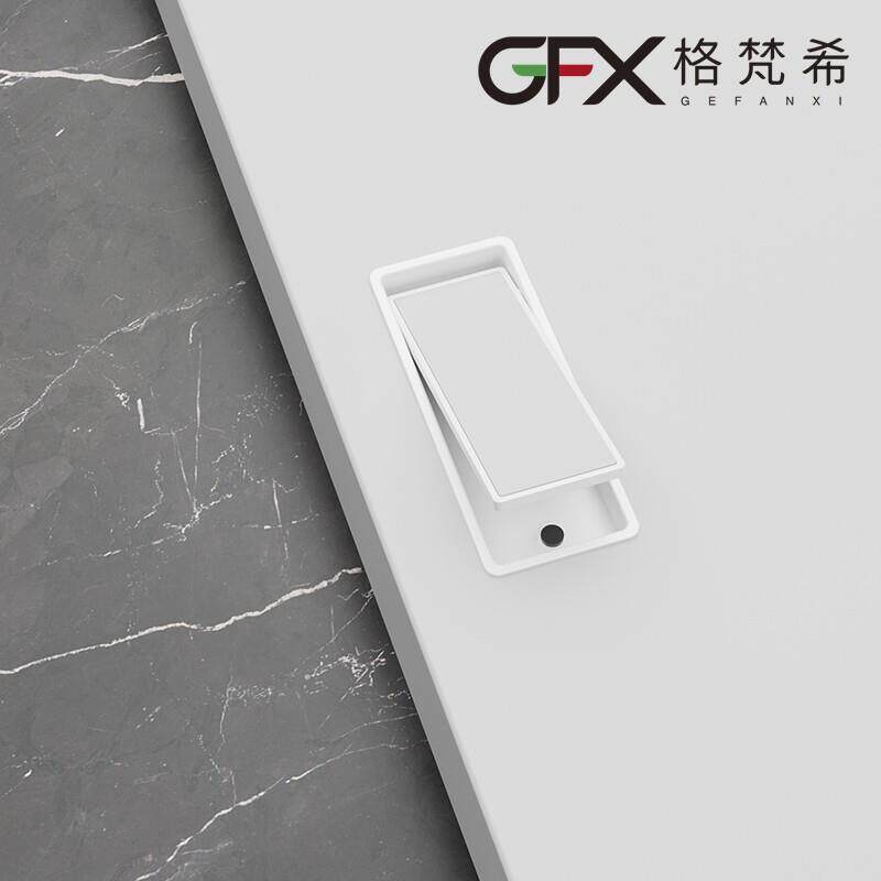上翻盖设计可贴皮隐形拉手衣柜门拉门移门开槽内嵌暗扣手黑白色
