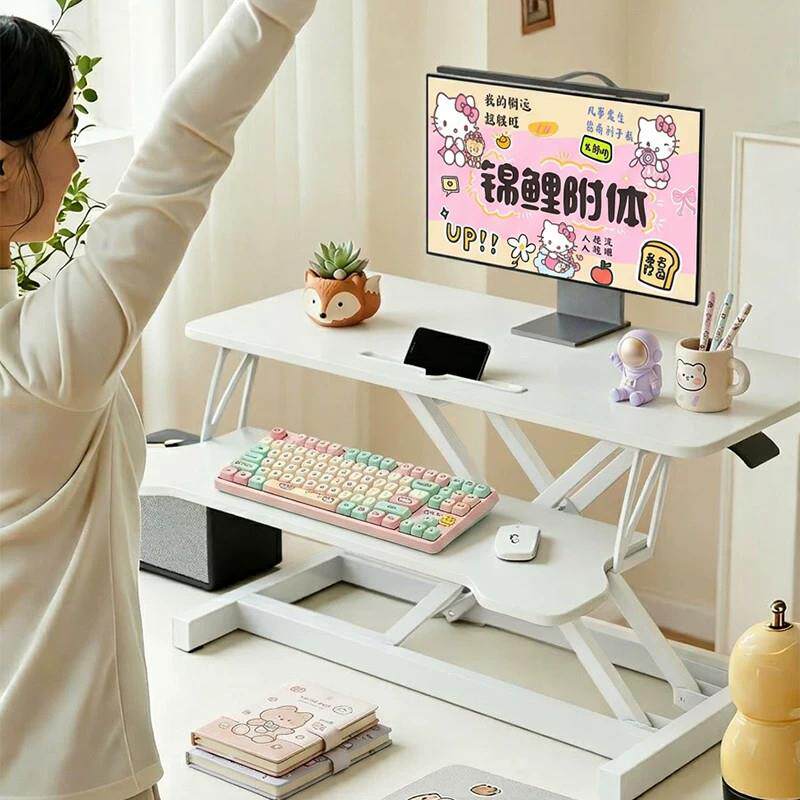 站立式工作台电脑升降桌电脑桌台式笔记本办公桌桌面折叠支架