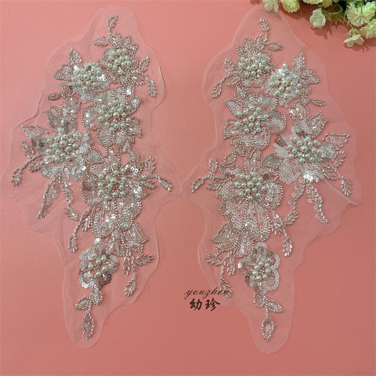 手工钉珠车骨蕾丝花朵花边辅料diy头饰头纱对花衣服裙子装饰花边