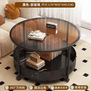 高档子可移动沙发边几钢化玻璃几现代小茶桌床头侧型边边柜小户小