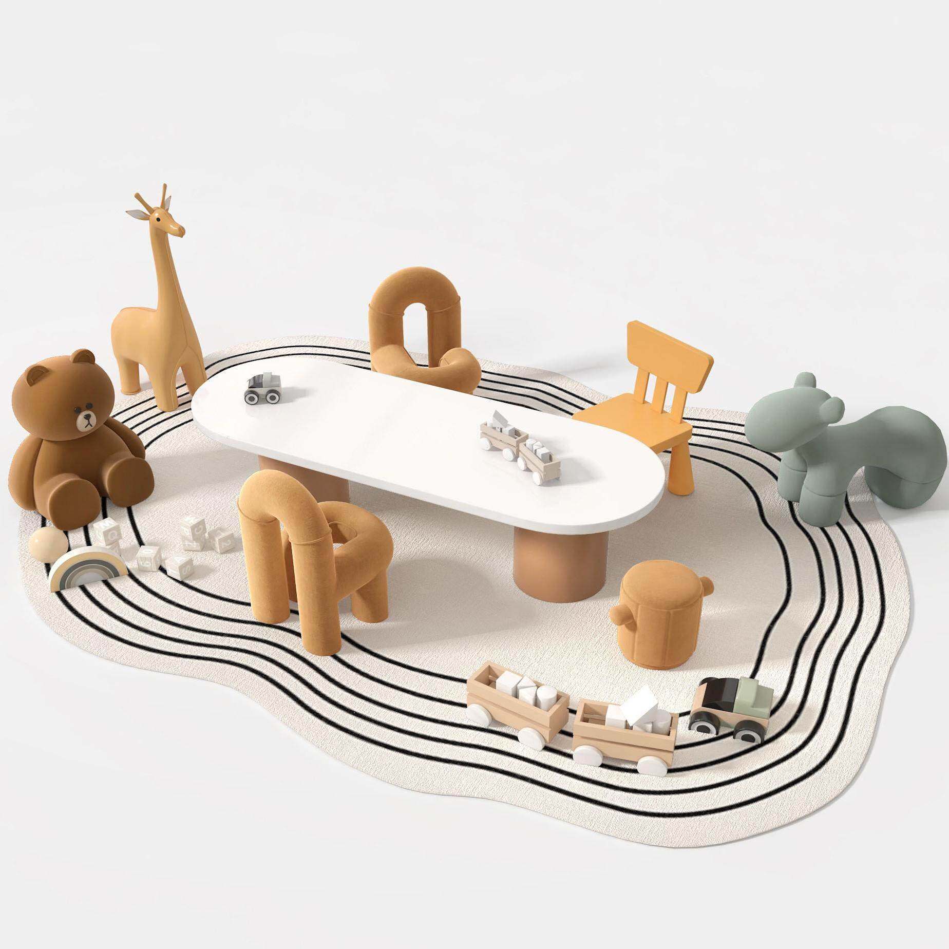 需定制样品屋展示中心处儿童桌椅组合幼儿园书桌手工绘画桌学习桌