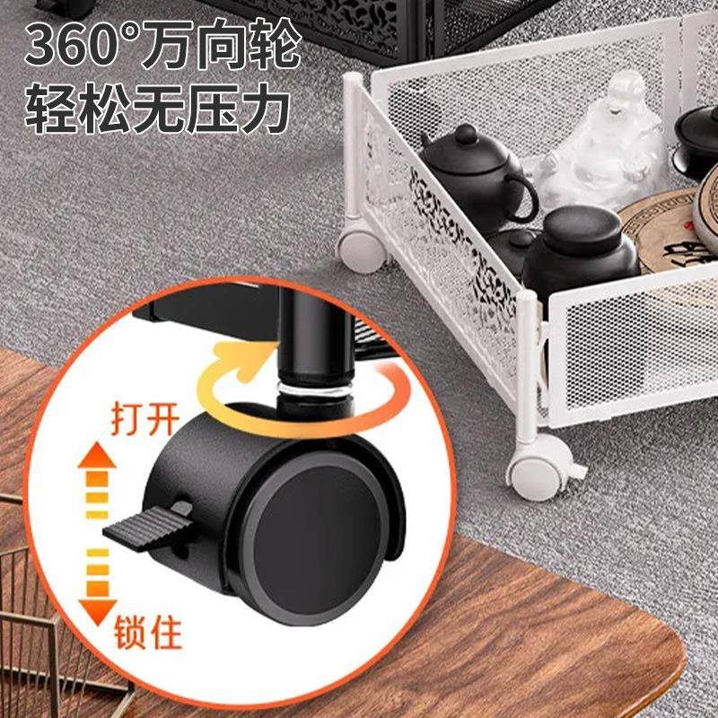 箱移收纳叠置物架铁折MC0028-B艺床底收纳带轮床动下扁平收纳盒