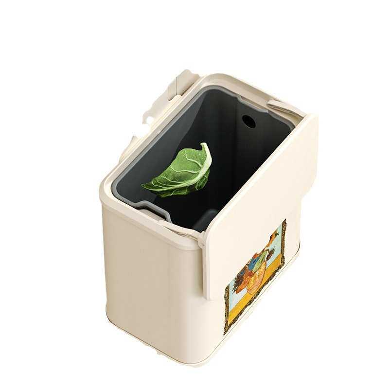 麦桶桶向日葵厨房壁挂式垃圾桶带盖小号高颜值卫生间卫生桶收纳桶