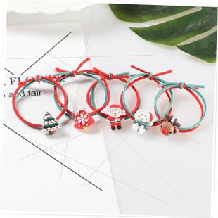 Santa scrunchie princess head string little leather band