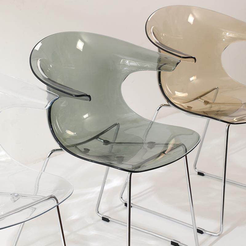 欧透明餐椅古设计亚克力8653简北约网中师红餐厅椅子创意洽谈休闲