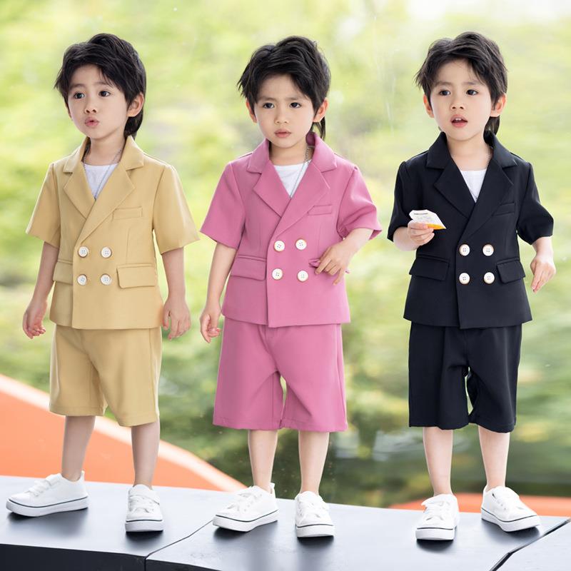 2026新款儿童休闲西装夏季韩版中小童花童礼服演出服男孩周岁生日