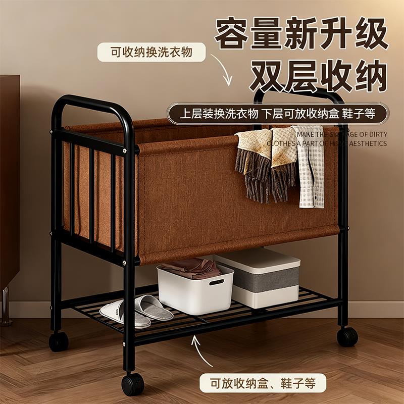 折叠脏衣篮加深大容量收纳换洗衣物筐带轮移动储物篮家居整理篮子