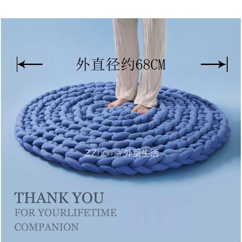 ins北欧圆形蒲团手编北欧加厚坐垫榻榻米飘窗地板打坐垫禅修垫子