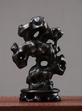 正品新中式陶瓷古太湖石摆件书博架装房饰创意办公室客厅几桌面摆