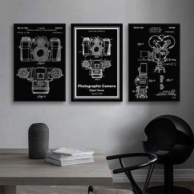 照相机装饰画摄像机结构拆解图摄影拍摄公司挂画照相馆工作室墙壁