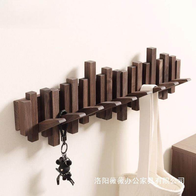 钢琴键挂衣架墙上壁123123挂衣进门玄关挂衣钩入户服实木创意门门