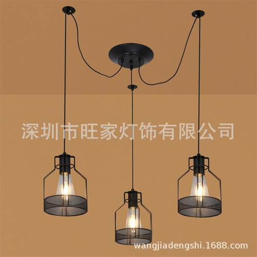 LOF办公室古复业风吊灯铁JW30023艺个性服装店创意天女散工T花吊