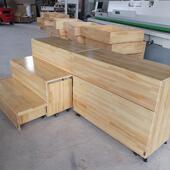 音乐大合唱指挥台阶可移动折叠推拉伸缩式 实木合唱台影地台阶三层