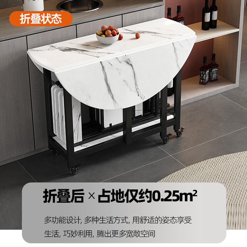 实木可折叠餐桌可移动带转盘多功能桌家用小户型简易圆桌收纳桌椅