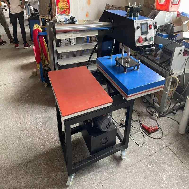 上滑式液压双工位烫画机40*60服装烫钻烫金天花铝板热升华转印机