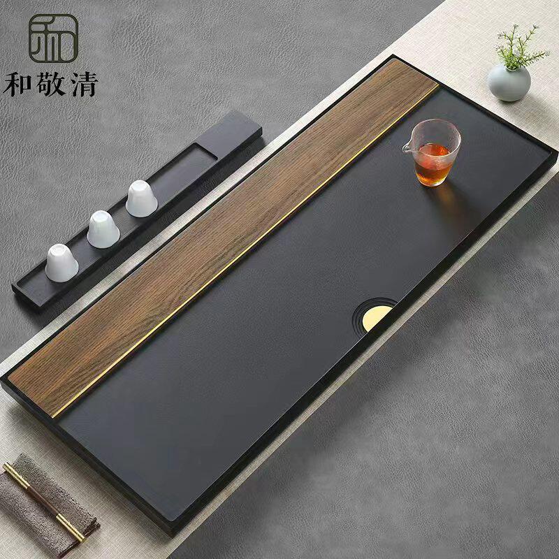 天然乌金石茶盘现代高级感岩板茶台石头茶具沥水托盘2026新款家用