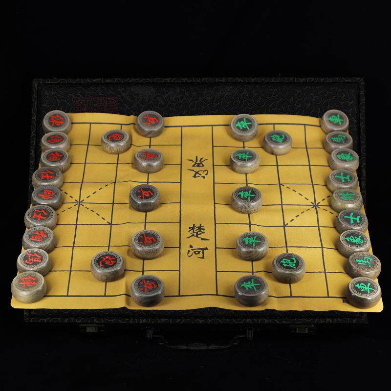 金丝楠阴沉木象棋 乌木工艺品象棋 金丝楠木阴沉木象棋