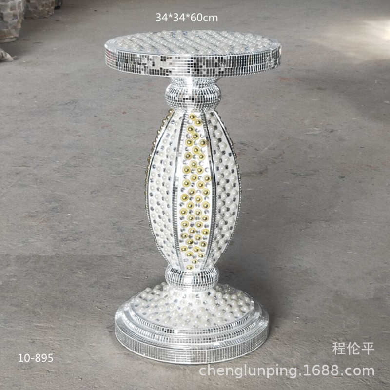 台面底花插珍珠前台新款器书房商场花台酒店柱玻璃钢花工艺贴花艺