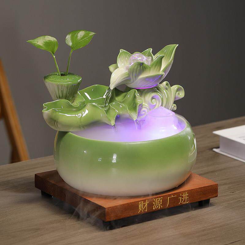 时来运转风水球招财流水摆件循环水喷泉客厅茶台桌面鱼缸装饰品