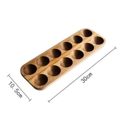 12 Holes Japanese Style Wooden Double Row Egg Storage Box