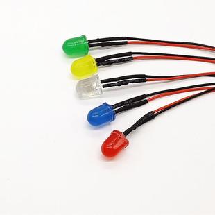 3/5/8/10mm带线LED灯泡发光二极管3V6V12V24V220V设备电源指示灯