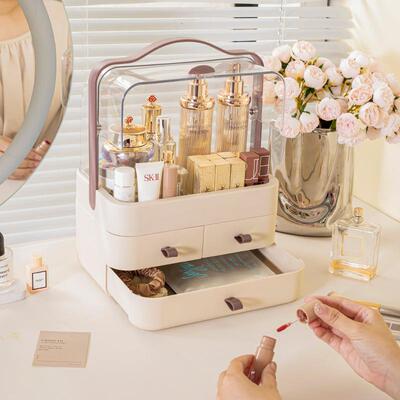 Influencer cosmetic storage box, desktop drawer-style dust-p