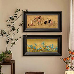 千里江山图法式中国风客厅装饰画中古风山水画玄关画宋代美学挂画