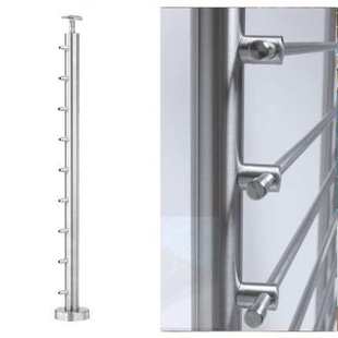 家用别墅阳台圆管穿小管立柱自建楼梯耐用304不锈钢穿管扶手定制