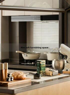 休闲现代模型房厨房装饰烘焙主题搅拌机模拟面包砧板组合软装饰