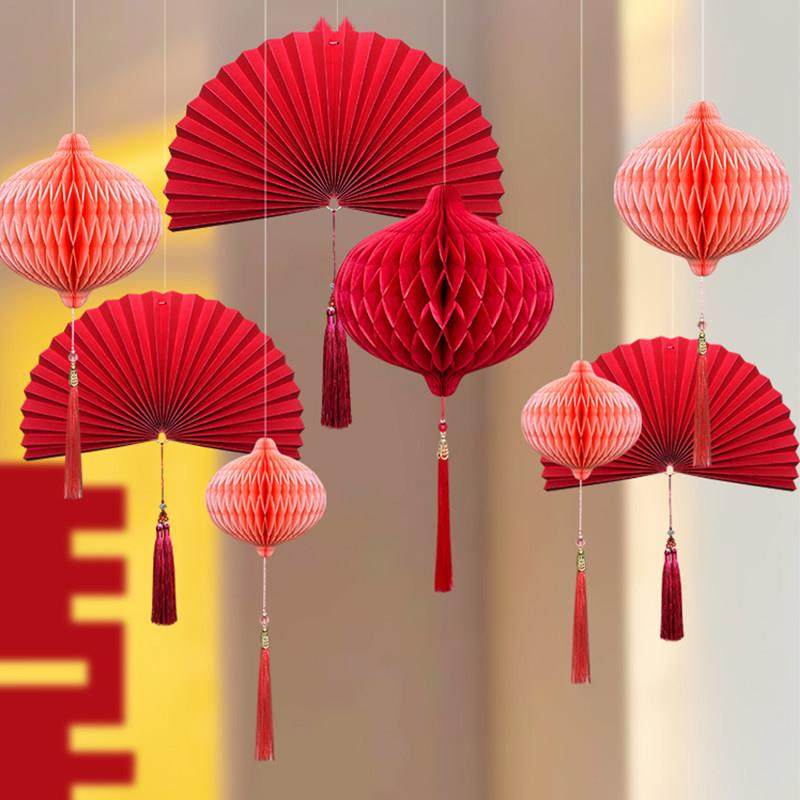 七夕情人节商场店铺吊顶纸扇花流苏中式挂饰教室折扇流苏灯笼装饰,节庆用品/礼品,婚房装扮用品,淘宝优惠券,粉丝福利购,淘宝优惠卷