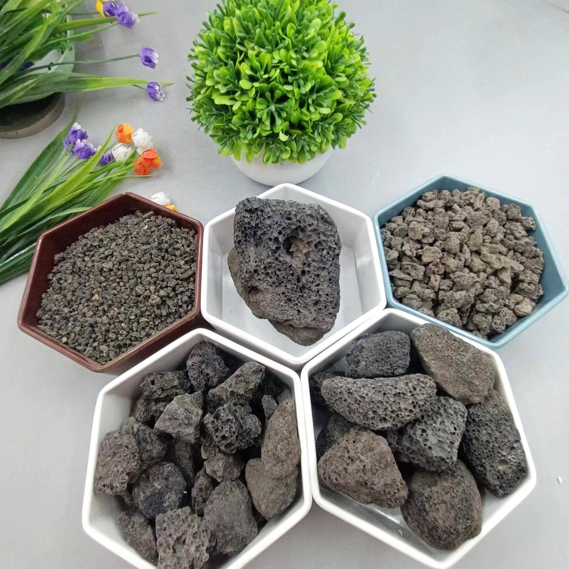 供应火山石 园林绿化 污水处理 多肉植物铺面 鱼缸造景火山岩颗