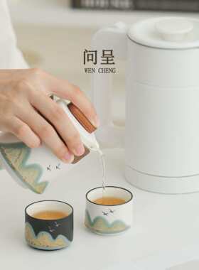 旅行茶具套装陶瓷便携式烧水壶随身快客杯一壶三杯户外携带露营
