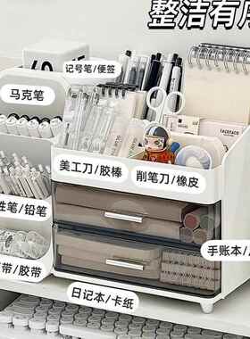 桌面收纳盒抽屉式学生办公书桌容具大F978S8T8量置物室架多功能桌