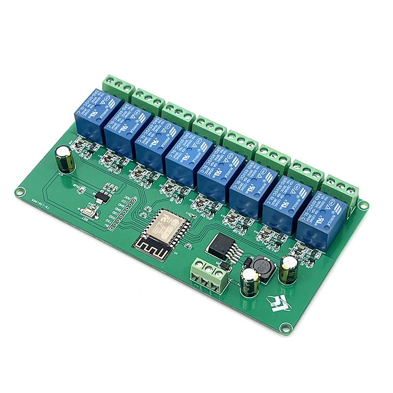 5V/7-28V供电 ESP8266 WIFI八路继电器模块 ESP-12F 开发板 二次