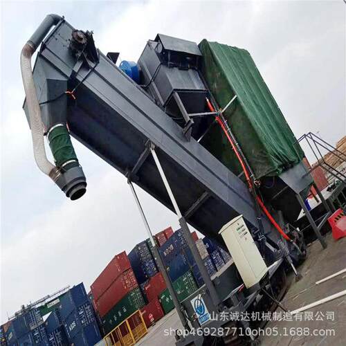 山东海运集装箱卸灰机40尺货柜拆箱卸灰机无扬尘粉煤灰卸车机