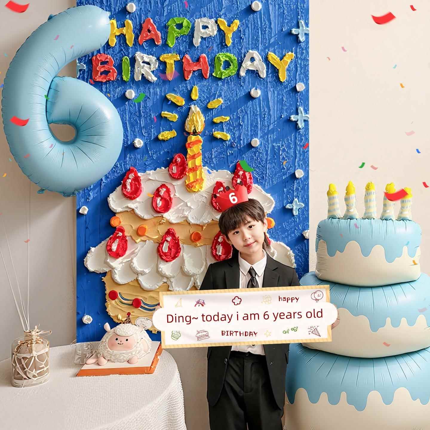 儿童生日宝宝3周岁6岁场景布置男孩气球氛围派对装饰拍照背景挂布