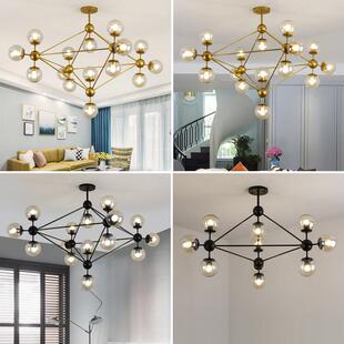 北欧客厅吊灯魔豆分子灯具创意个性 工业风简约现代覆古吧台餐厅灯