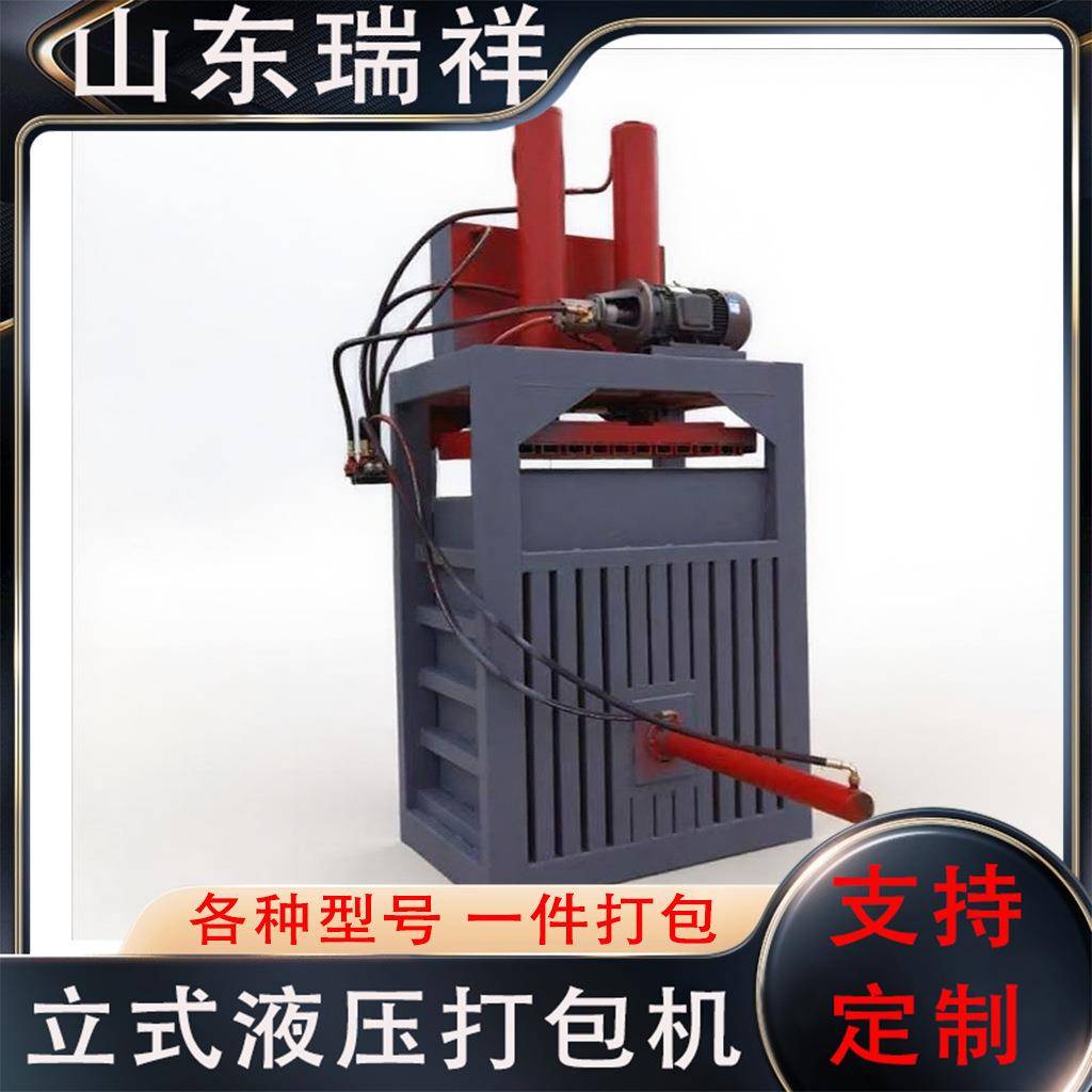 立式液压打包机全自动小型塑料瓶废纸箱打包机油漆桶压扁机